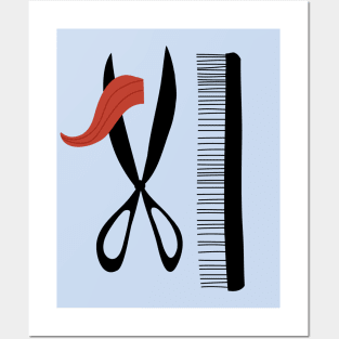 Snip Barber Scissors and Comb Posters and Art